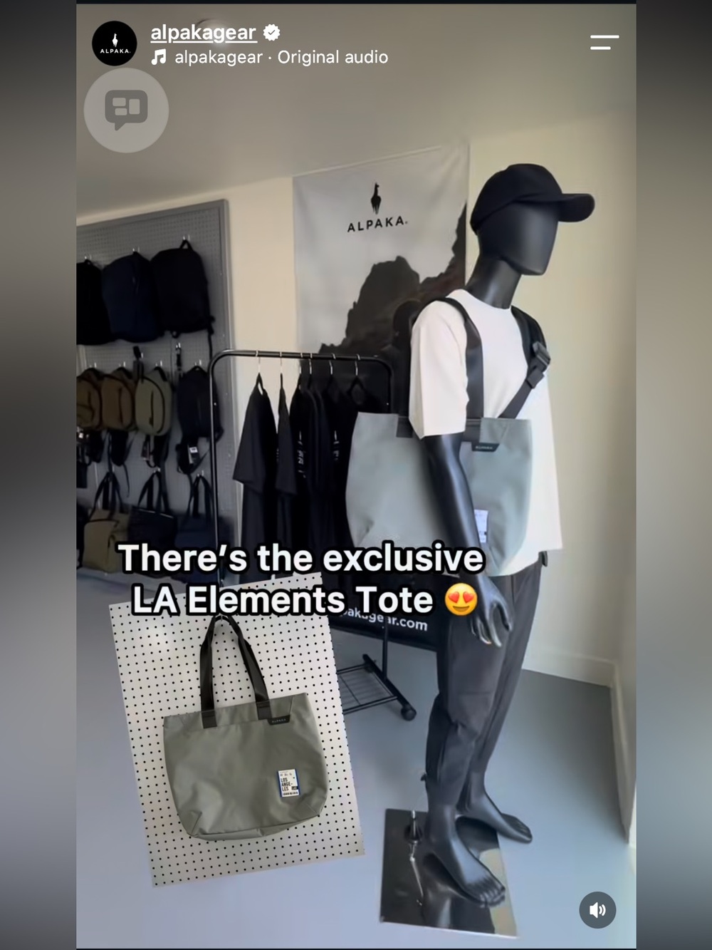 NWT Alpaka Elements (M) LA Pop Up Limited Edition Grey Axoflux 210D Tote Bag - Picture 3 of 16